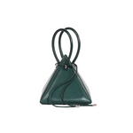 Buy now the Iconic LIA Mini bag inspired by the geometric shapes of our designer's birth city Barcelona, and its world known artist, Antonio Gaudí, architect of the world wonder La Sagrada Familia. The Iconic Lia Cipresso Green Mini bag has a unique and functional pyramidal design able to fit all your essentials.