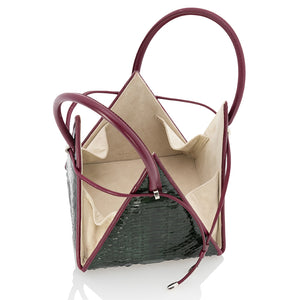 LIA Python Green and Burgundy Handbag - NITASURI