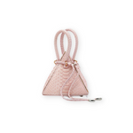 Buy now the Exotic LIA Mini bag inspired by the geometric shapes of our designer's birth city Barcelona, and its world known artist, Antonio Gaudí, architect of the world wonder La Sagrada Familia. The Exotic Lia Python Pastel Pink Mini bag has a unique and functional pyramidal design able to fit all your essentials.