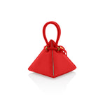 Buy now the Iconic LIA Mini bag inspired by the geometric shapes of our designer's birth city Barcelona, and its world known artist, Antonio Gaudí, architect of the world wonder La Sagrada Familia. The Iconic Lia Red Mini bag has a unique and functional pyramidal design able to fit all your essentials. 