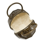 PILO Croc-Embossed Pino Green Sphere Handbag - NITASURI