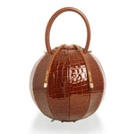 PILO Croc-Embossed Cognac Handbag - NITASURI